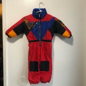 Colorful Kids One Piece Snowsuit vintage retro obermeyer size 4